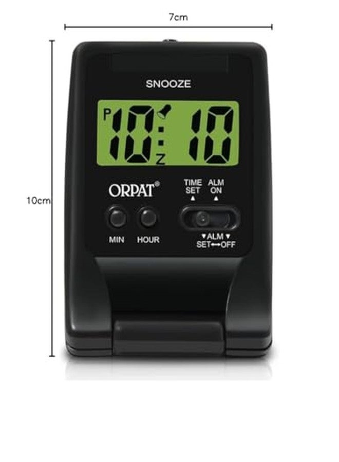 Orpat Plastic Ajanta Digital Alarm Clock with Snooze and Light Function (10X7.1X2 Cm) (Black) - Image 3